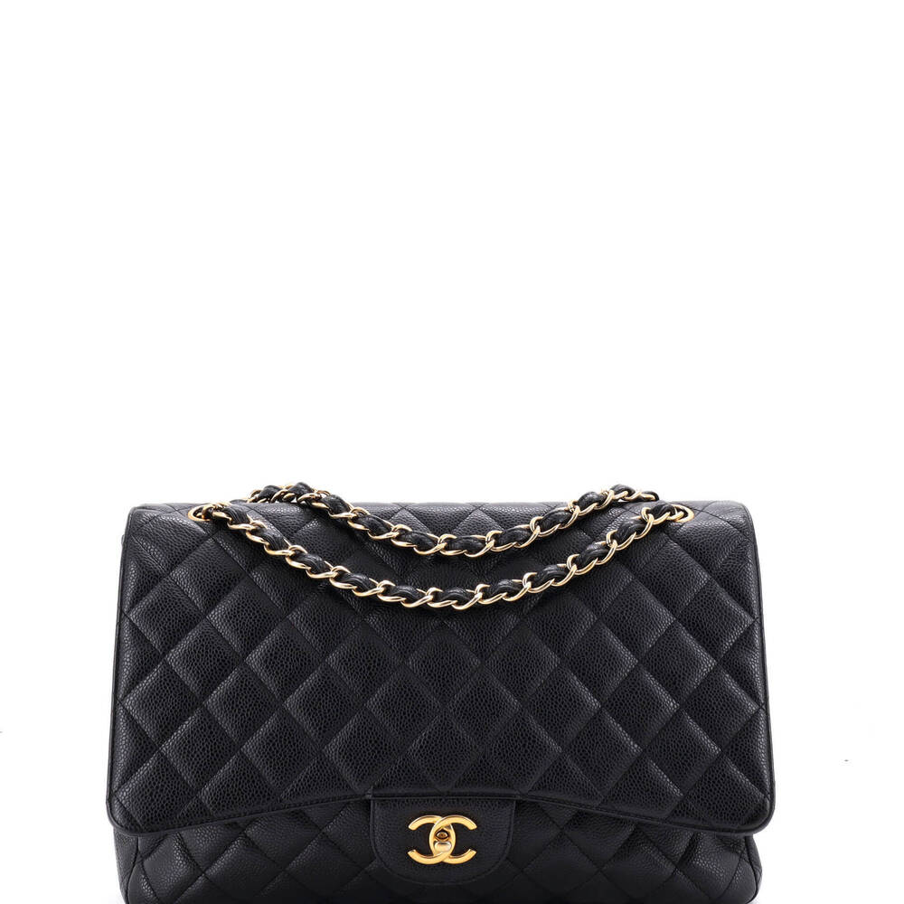 Chanel Maxi Classic Single Flap Bag Quilted Caviar